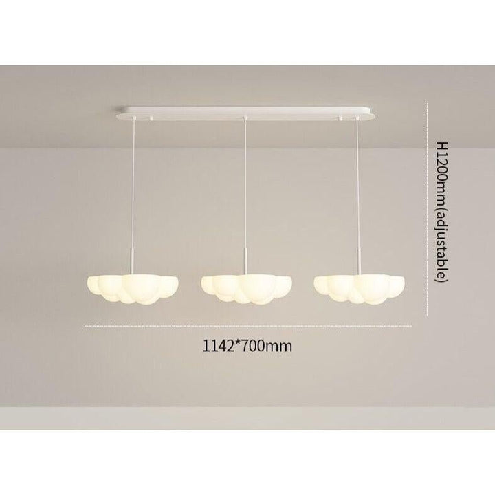 Suspension Nuage | Nuance Céleste - Designix Suspension luminaire 3 Lumières en Long | 30W