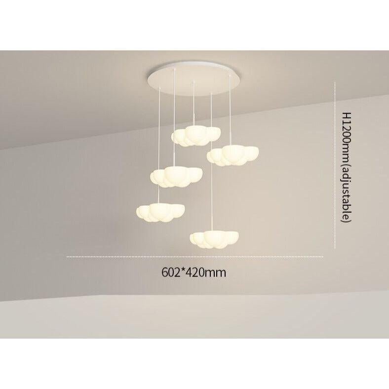 Suspension Nuage | Nuance Céleste - Designix Suspension luminaire 5 Lumières | 50W