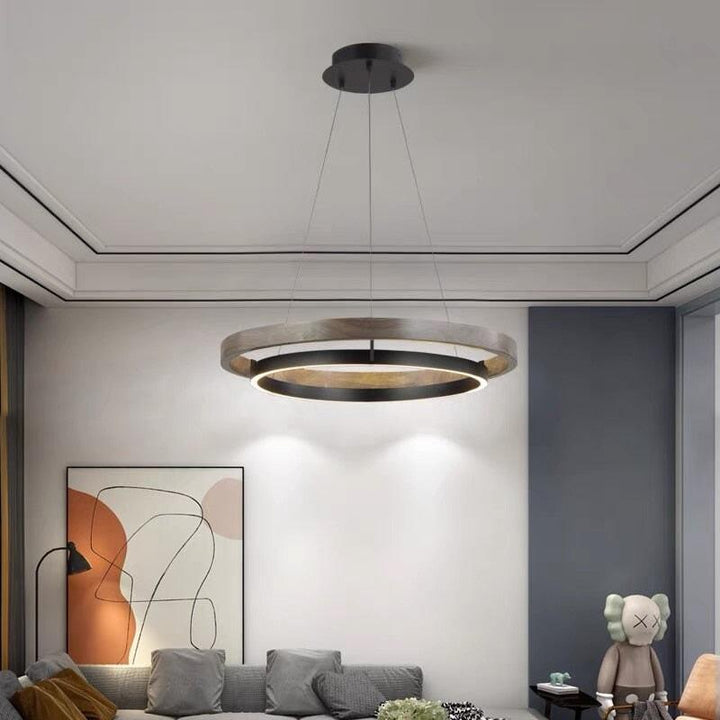 Suspension Plate | Douceur Luminescente - Designix Suspension luminaire Noir Diamètre 60cm Blanc Chaud