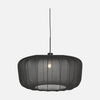 Suspension tambour noir voile, abat-jour bombé Ø 60 cm | Vellum
