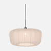 suspension en tissu blanc plissé, abat-jour ovale Ø 60 cm | Velina