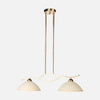 Suspension verre ambré classique, 2 lampes pour salle à manger | Anthea