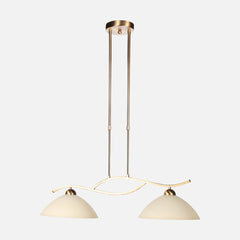 Suspension verre ambré classique, 2 lampes pour salle à manger | Anthea