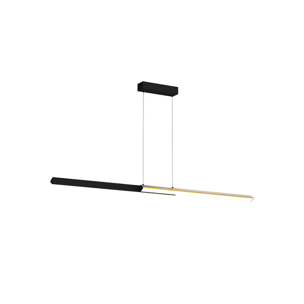 Suspension ZAMBELIS 120cm 44W Dimmable DESIGN Noir Sable et Laiton Brosse 2559