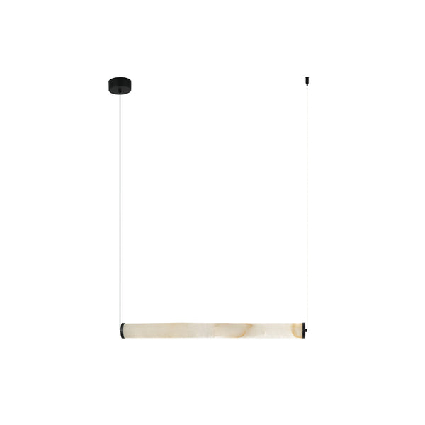 Suspension ZAMBELIS 20W Dimmable DESIGN Albatre Blanc et Noir Sable 2538