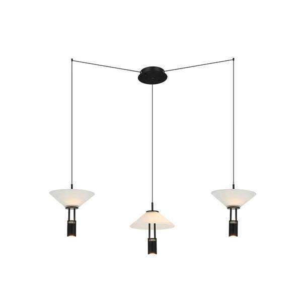 Suspension ZAMBELIS 28W Dimmable Direct/Indirect DESIGN Noir Mat 23200
