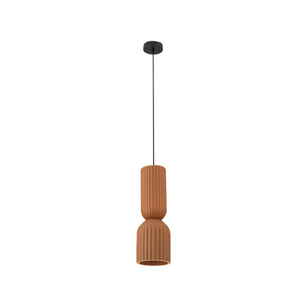 Suspension ZAMBELIS D150 E27 DESIGN Terracotta et Noir Sans Source 2596