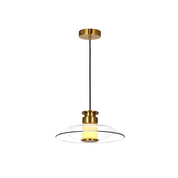 Suspension ZAMBELIS D300 10W Dimmable DESIGN Laiton Brosse et Verre 25141