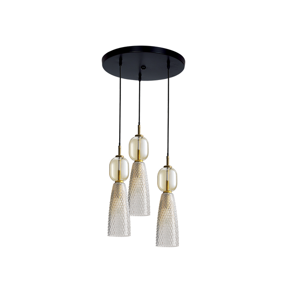 Suspension ZAMBELIS D380 3xE14 DESIGN Dore Sans Source 23010