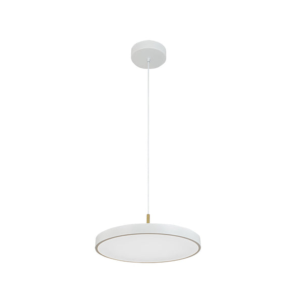 Suspension ZAMBELIS D400 17W Dimmable DESIGN Blanc Mat et Laiton Brosse 25146