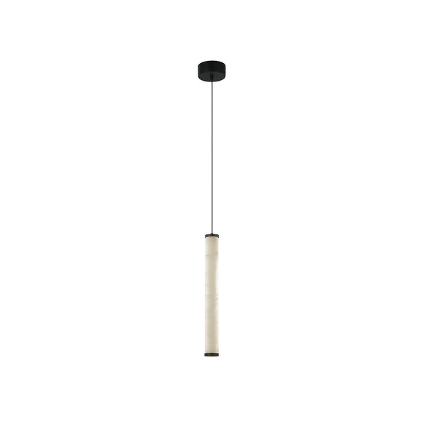 Suspension ZAMBELIS D45 15W Dimmable DESIGN Albatre Blanc et Noir Sable 2540