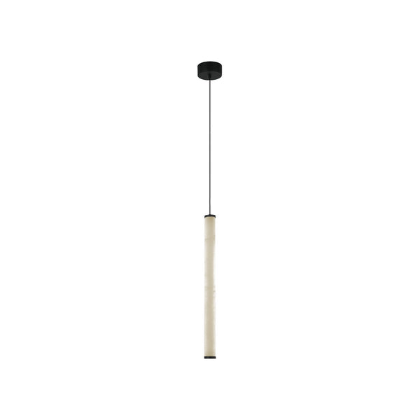 Suspension ZAMBELIS D45 20W Dimmable DESIGN Albatre Blanc et Noir Sable 2541