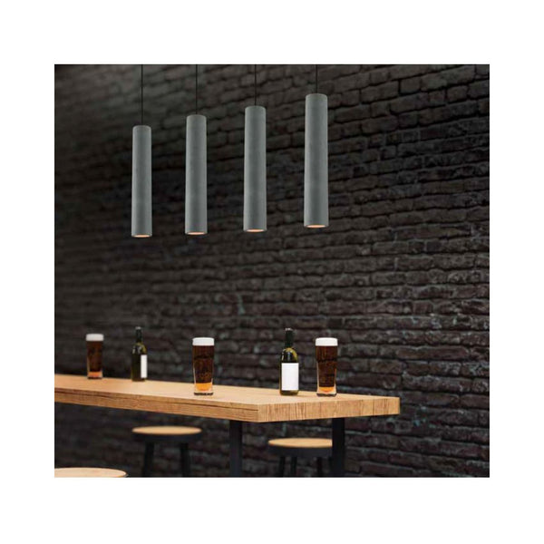 Suspension ZAMBELIS D70 GU10 DESIGN Beton et Noir Mat Sans Source 180024