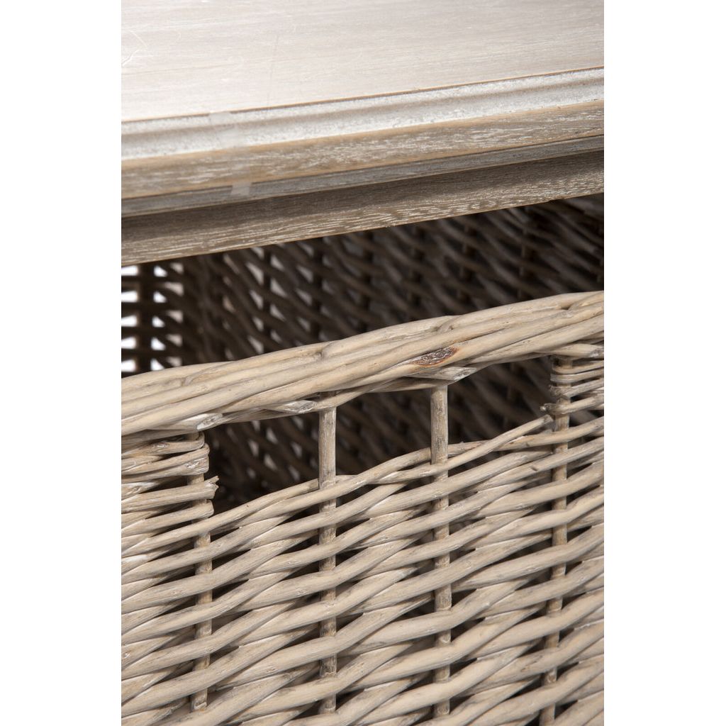 Table Basse Bois Gris Avec Étagères - Designix