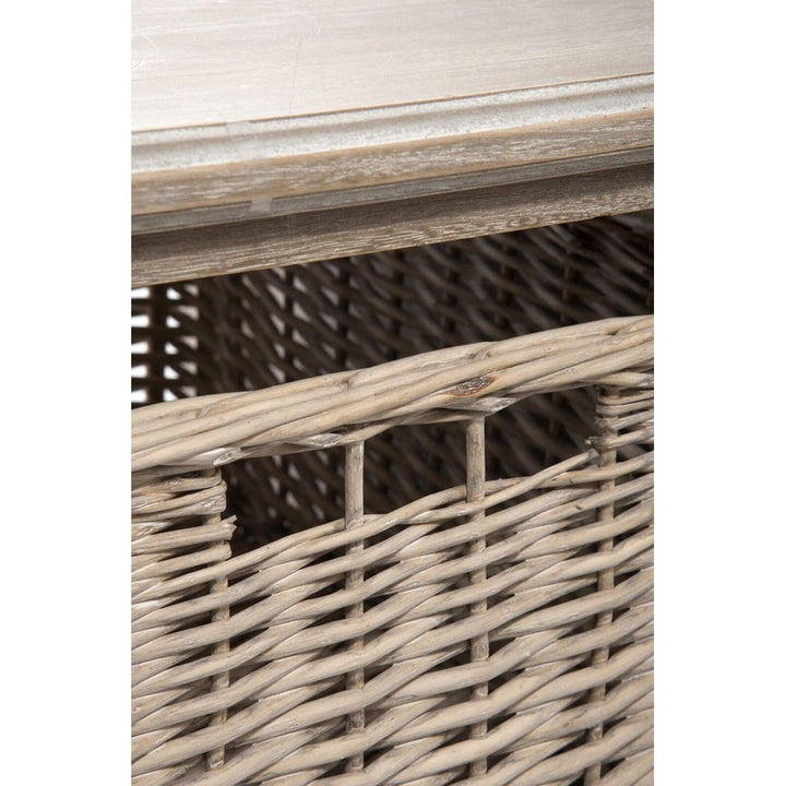 Table Basse Bois Gris Avec Étagères - Designix