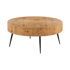 Table Basse Cercles Bois Métal