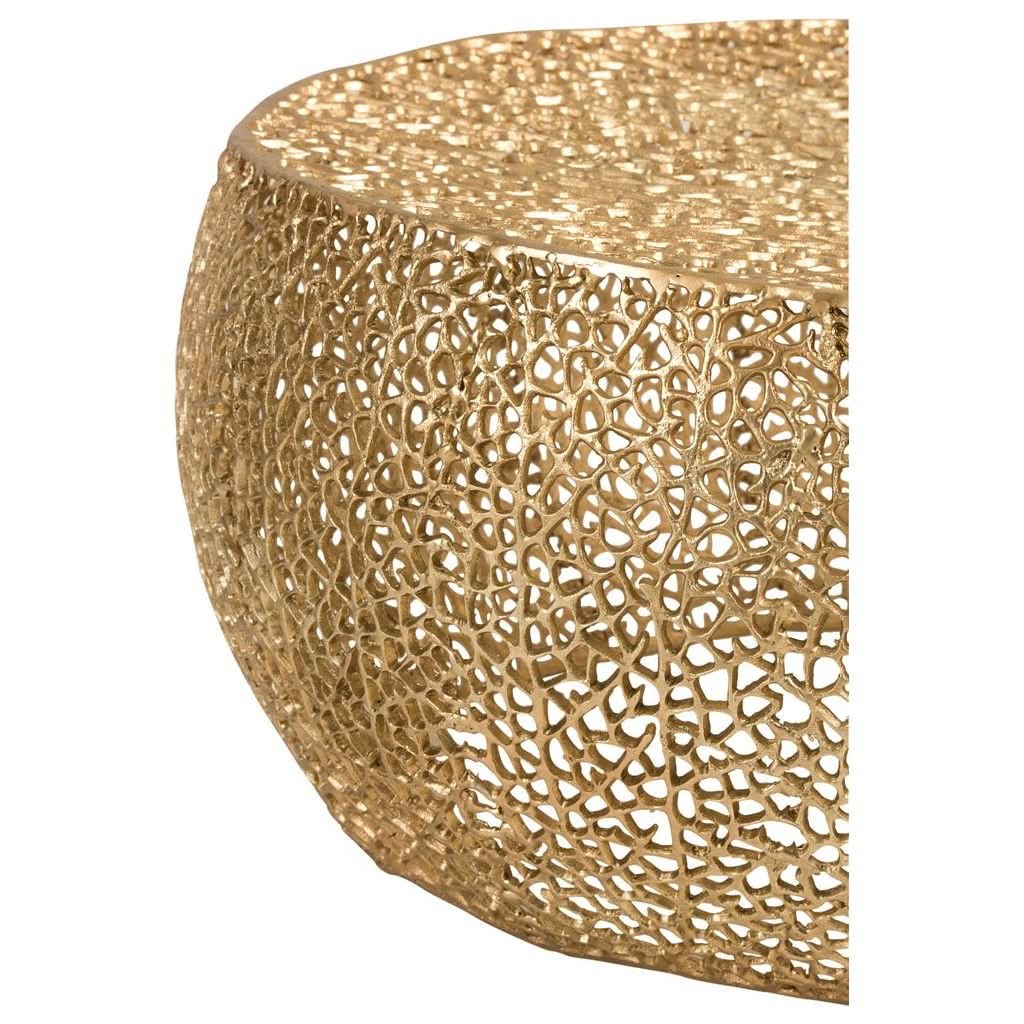 Table Basse Corail Aluminium Doré