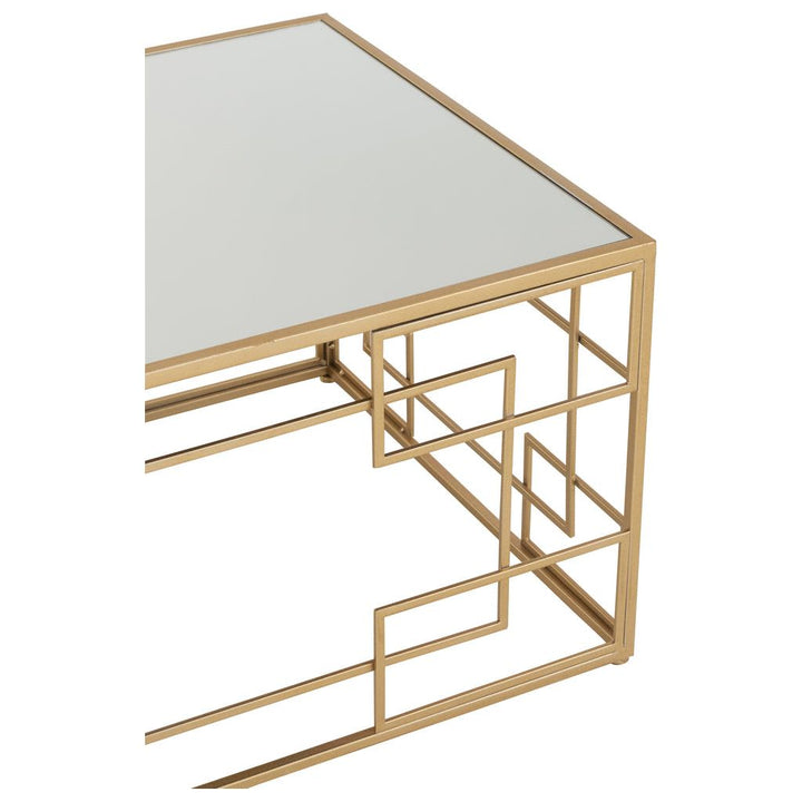 Table Basse Dorée Métal Verre - Designix