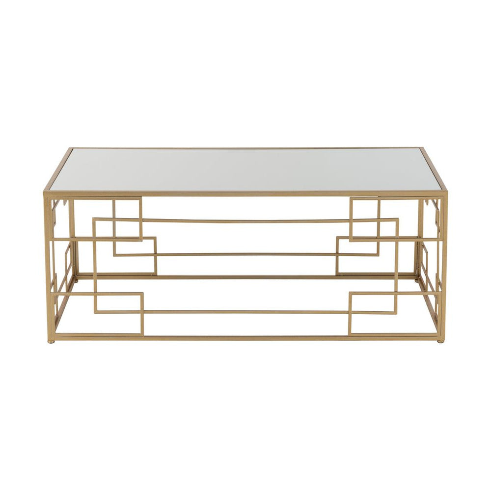 Table Basse Dorée Métal Verre - Designix