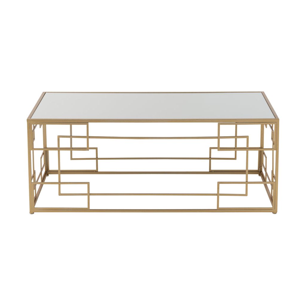 Table Basse Dorée Métal Verre - Designix