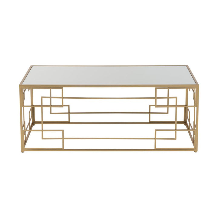 Table Basse Dorée Métal Verre - Designix
