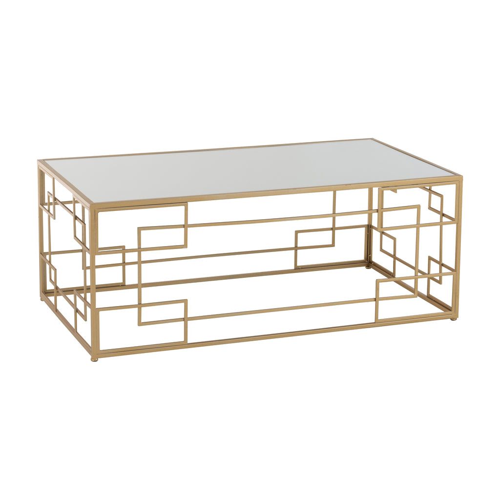Table Basse Dorée Métal Verre - Designix