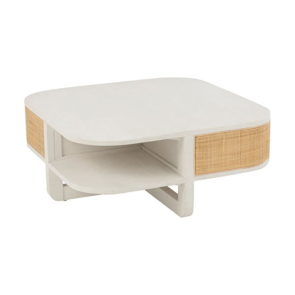 Table Basse Exotique Rattan Blanc