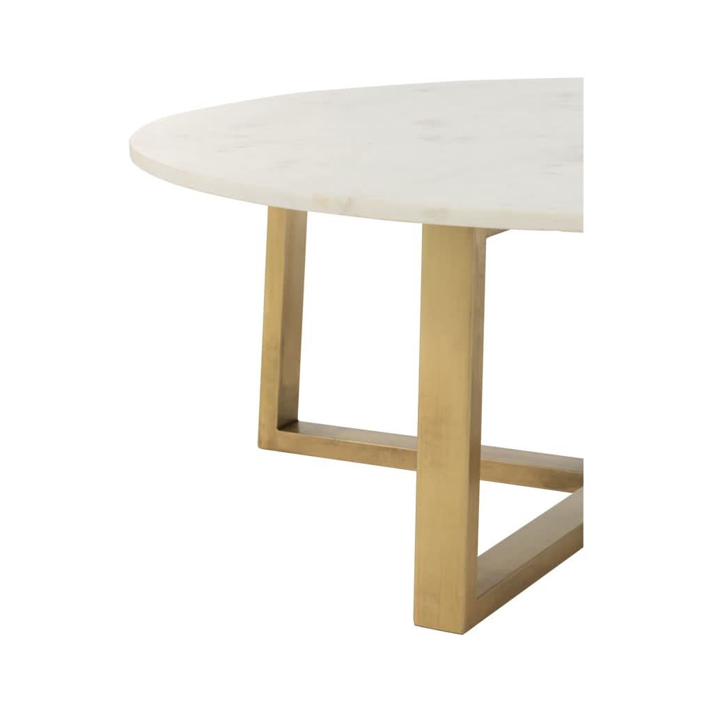 Table Basse Marbre Métal Doré