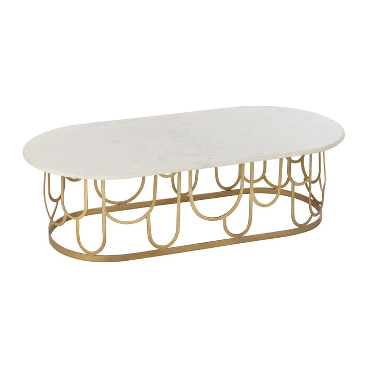 Table Basse Métal Marbre Doré - Designix