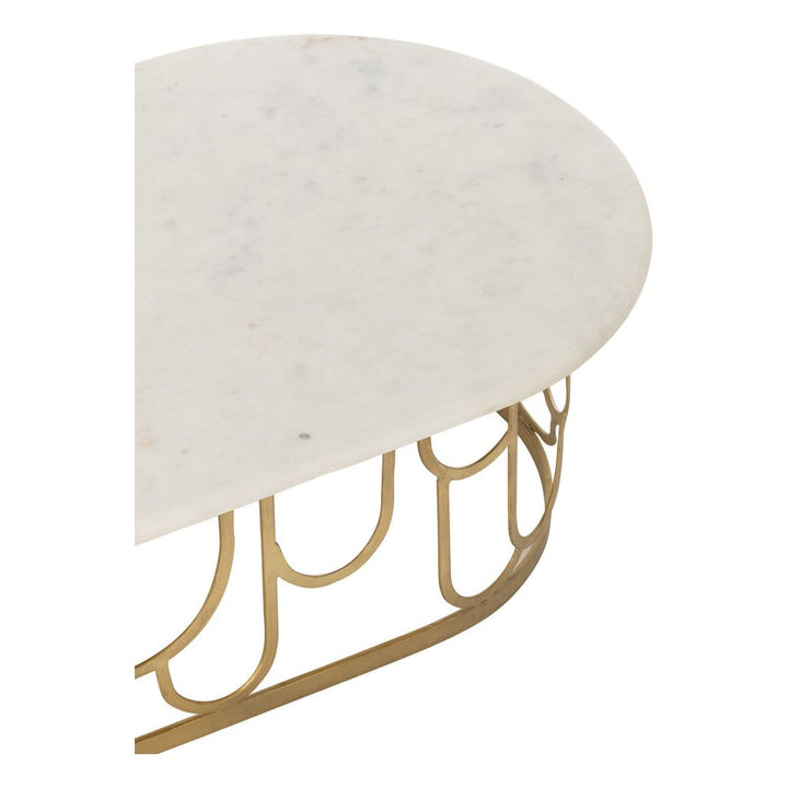 Table Basse Métal Marbre Doré - Designix