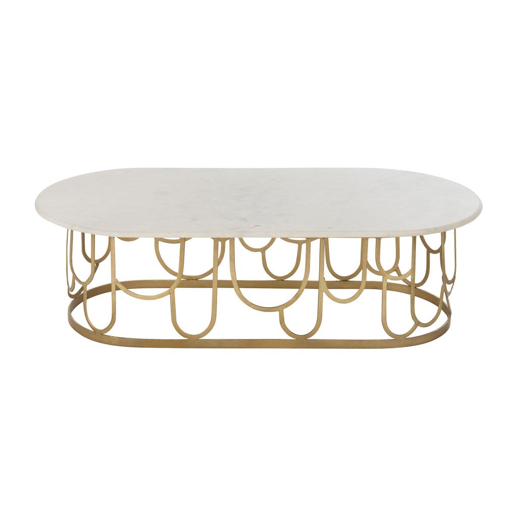 Table Basse Métal Marbre Doré - Designix