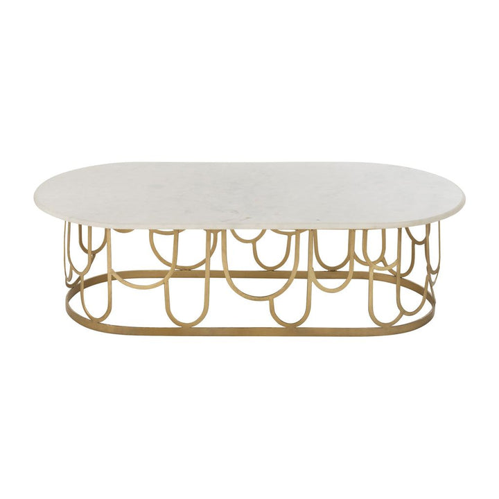 Table Basse Métal Marbre Doré - Designix