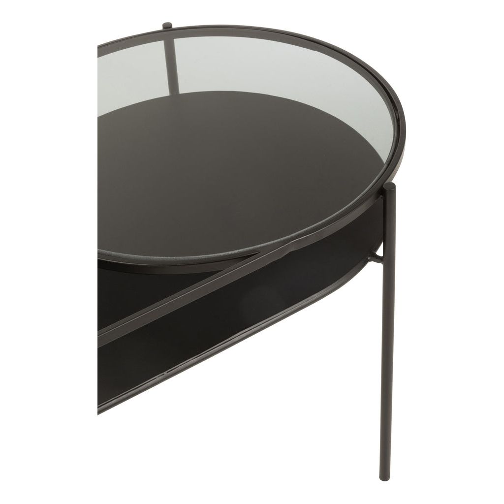 Table Basse Métal Verre Noir - Designix