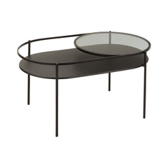 Table Basse Métal Verre Noir