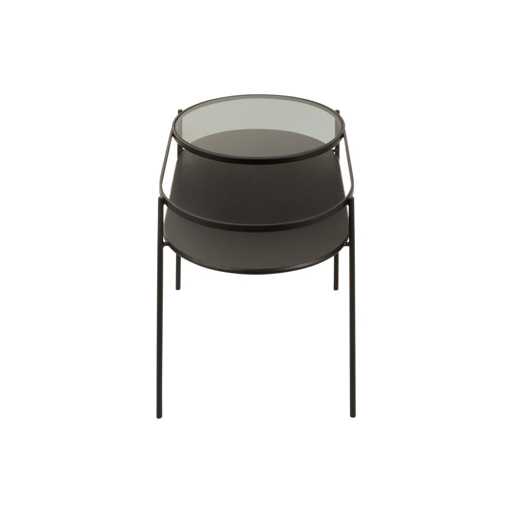 Table Basse Métal Verre Noir - Designix