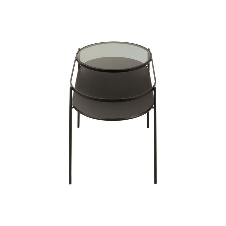 Table Basse Métal Verre Noir - Designix