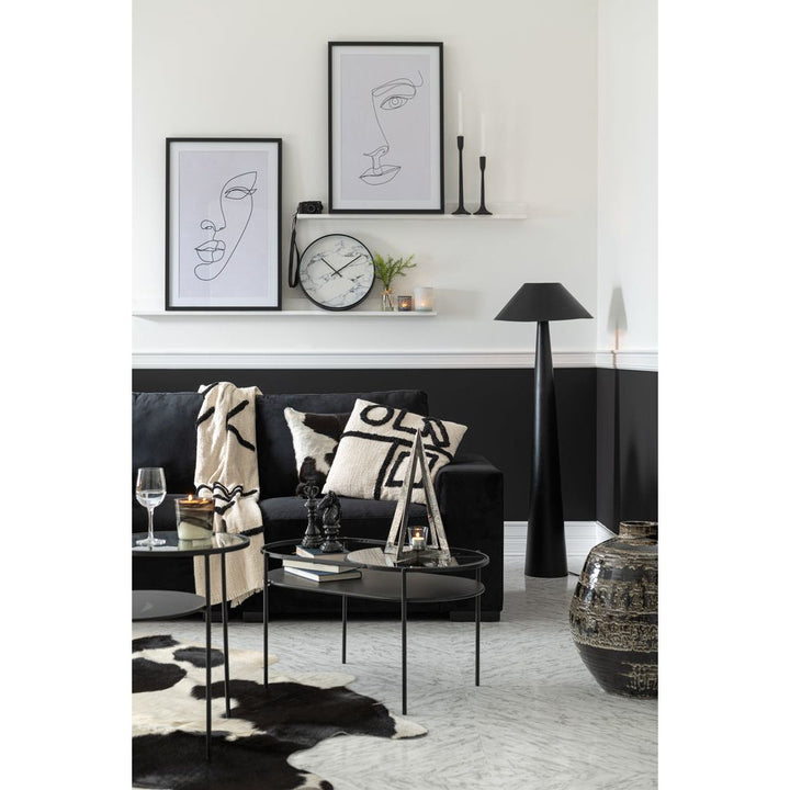 Table Basse Métal Verre Noir - Designix