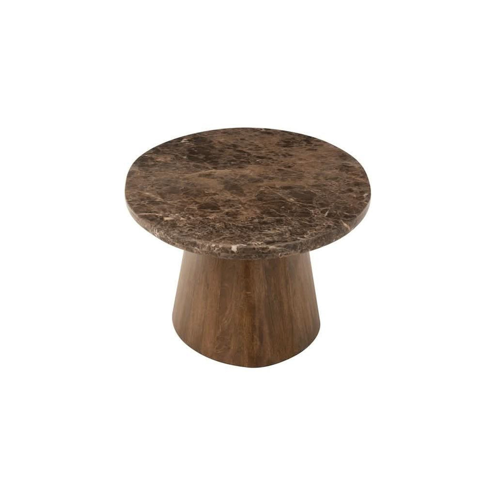 Table Basse Ovale Marbre Bois - Designix