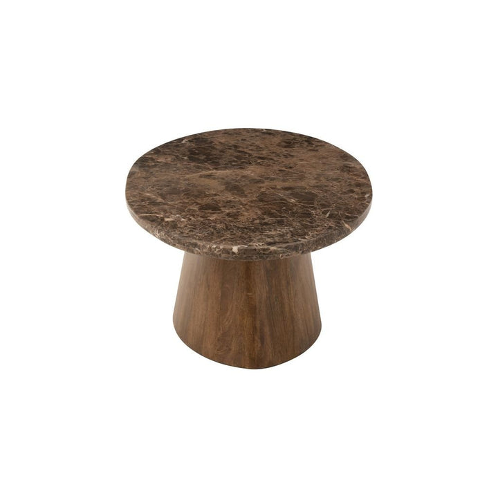 Table Basse Ovale Marbre Bois - Designix