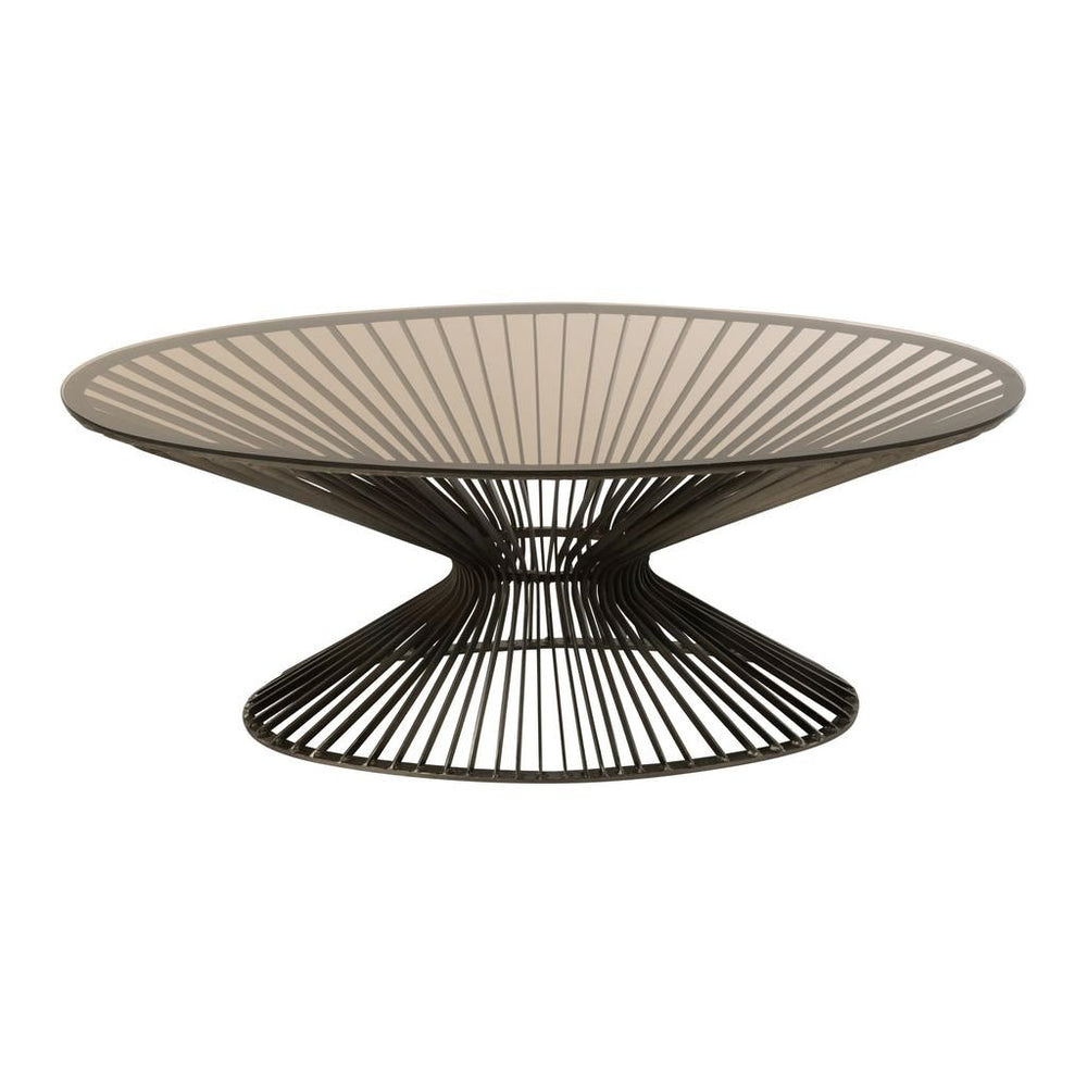 Table Basse Ovale Métal Verre - Designix