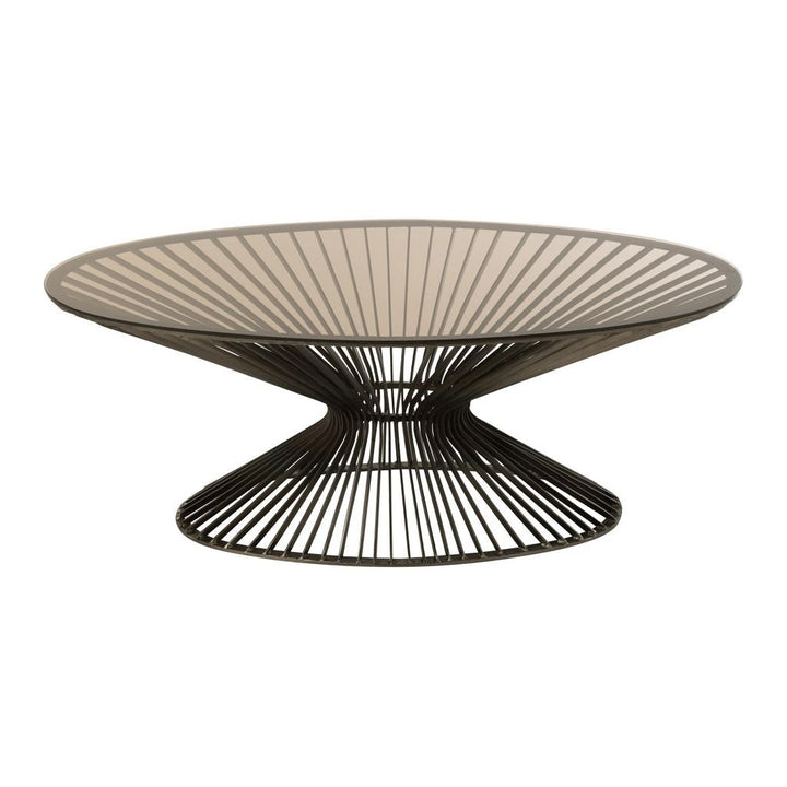 Table Basse Ovale Métal Verre - Designix