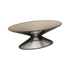 Table Basse Ovale Métal Verre