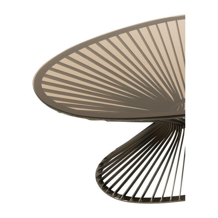 Table Basse Ovale Métal Verre - Designix