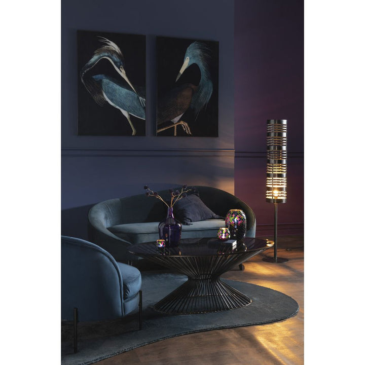 Table Basse Ovale Métal Verre - Designix