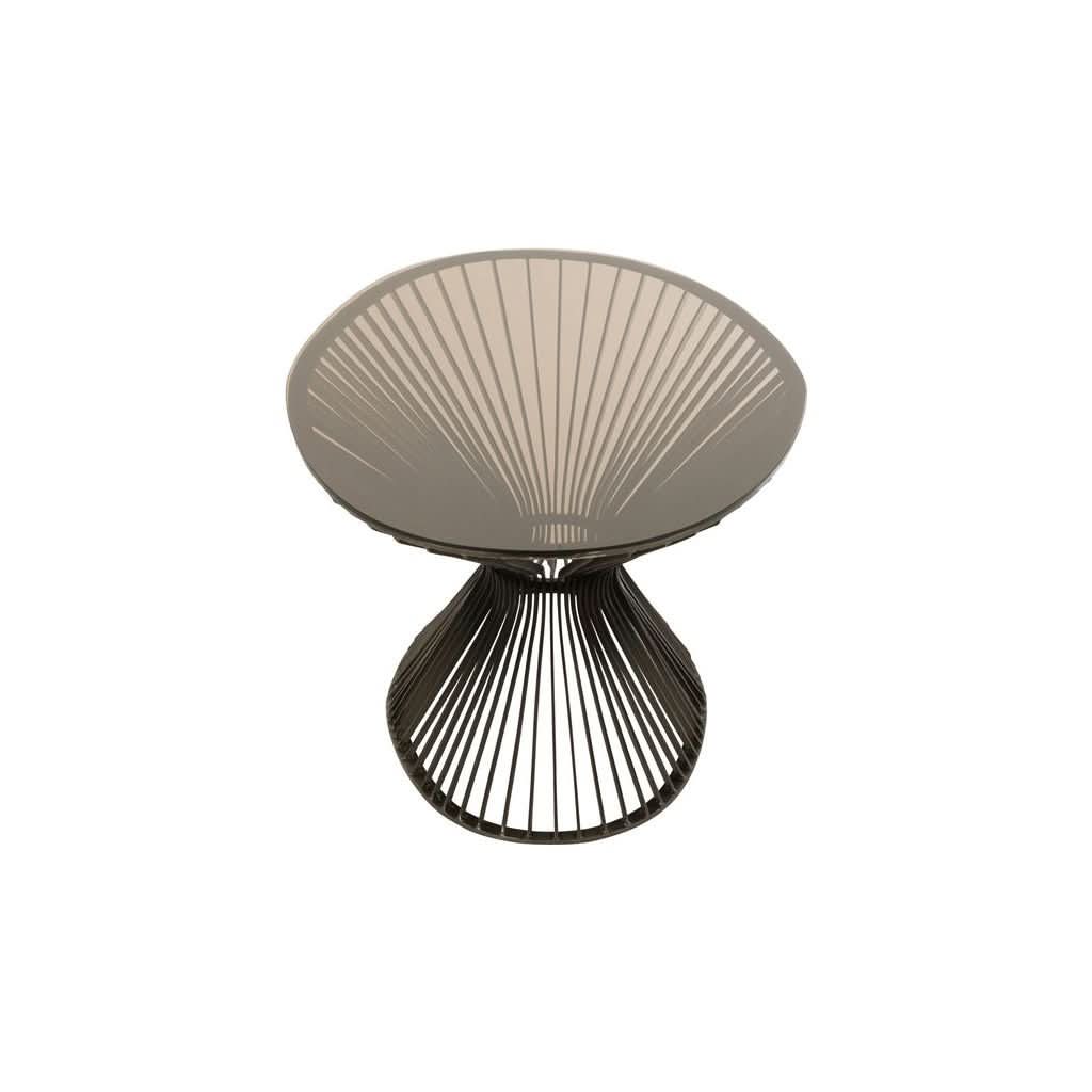 Table Basse Ovale Métal Verre