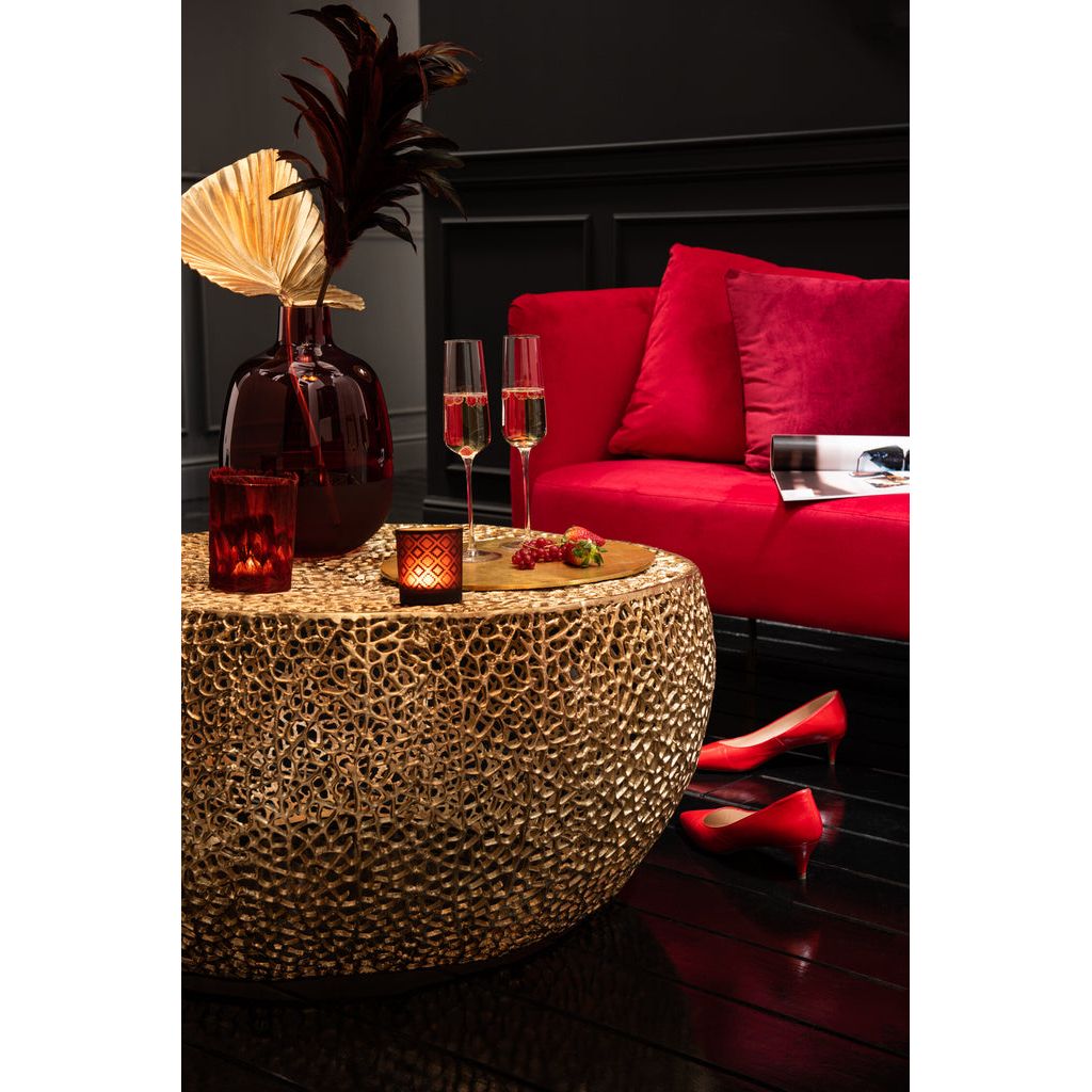 Table Basse Ronde Aluminium Doré - Designix
