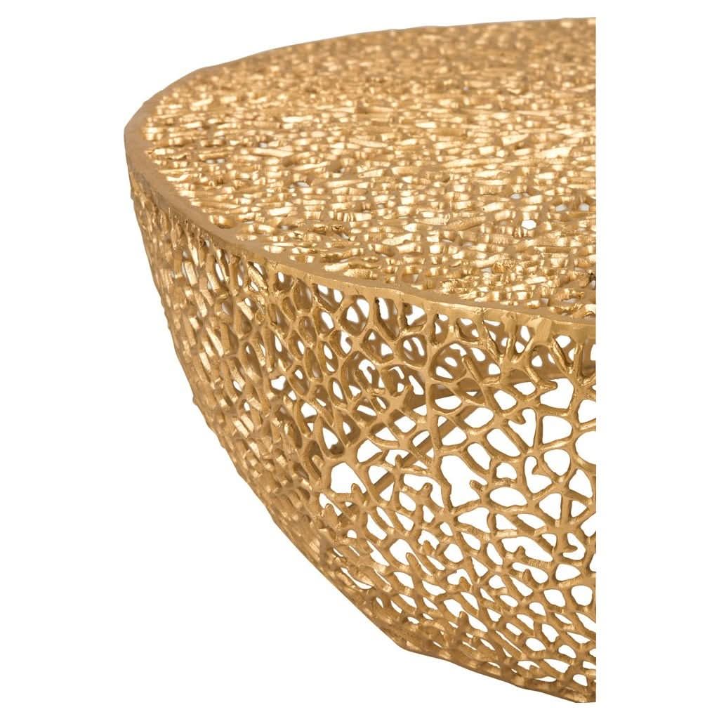 Table Basse Ronde Aluminium Doré