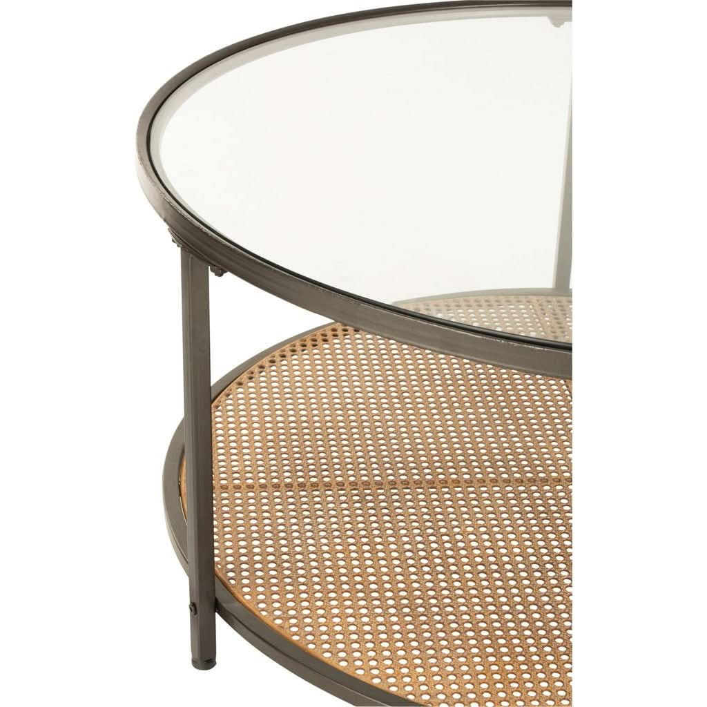 Table Basse Ronde Métal Verre