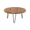 Table Basse Ronde Teck Brun