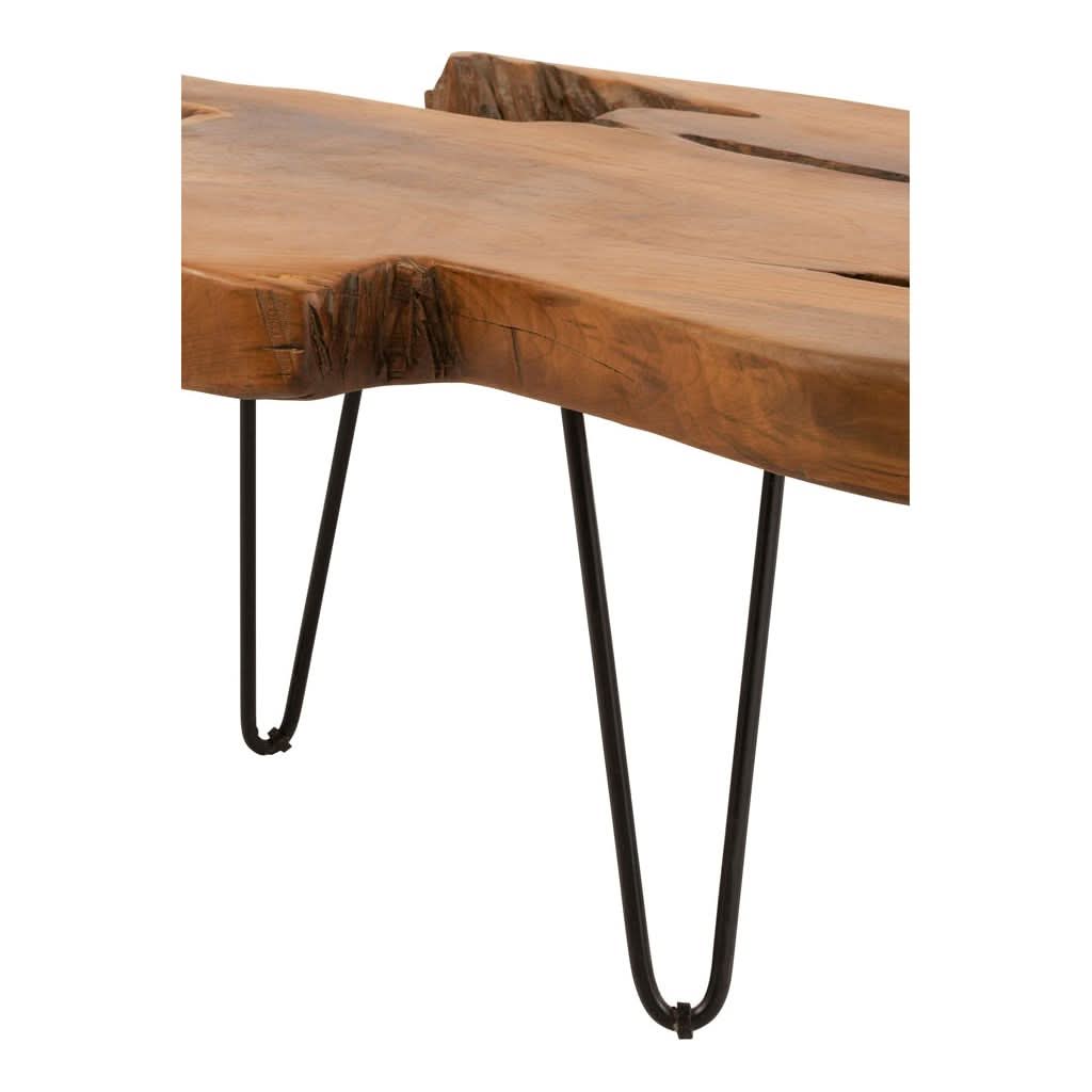 Table Basse Teck Marron Irrégulière
